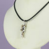 Man/Woman Embrace Puzzle Necklace-Silver & Bronze 2