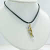 Man/ Man Embrace Puzzle Pendant-Sterling & 14K Gold Plate