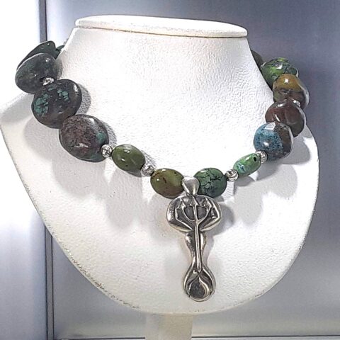 Neptune Necklace with Green Turquoise