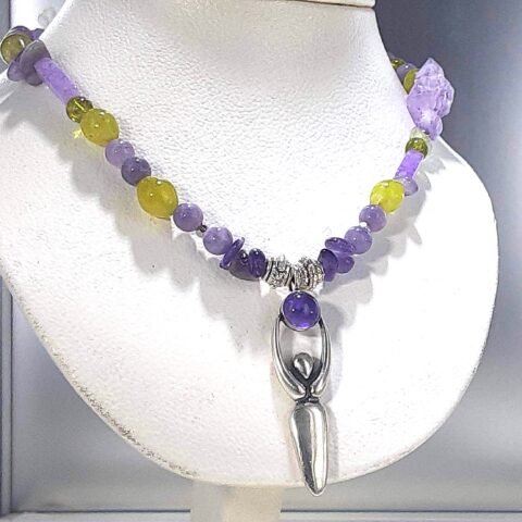 Spirit Healer Necklace with Amethyst and Peridot