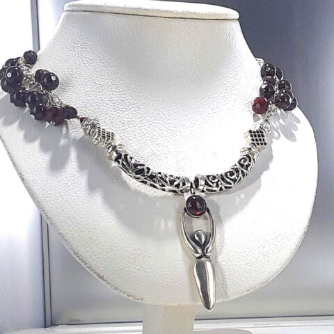 Spirit Healer Necklace with Garnets